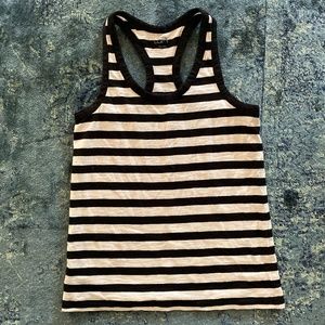 Ann Taylor Loft Black & White striped tank top S